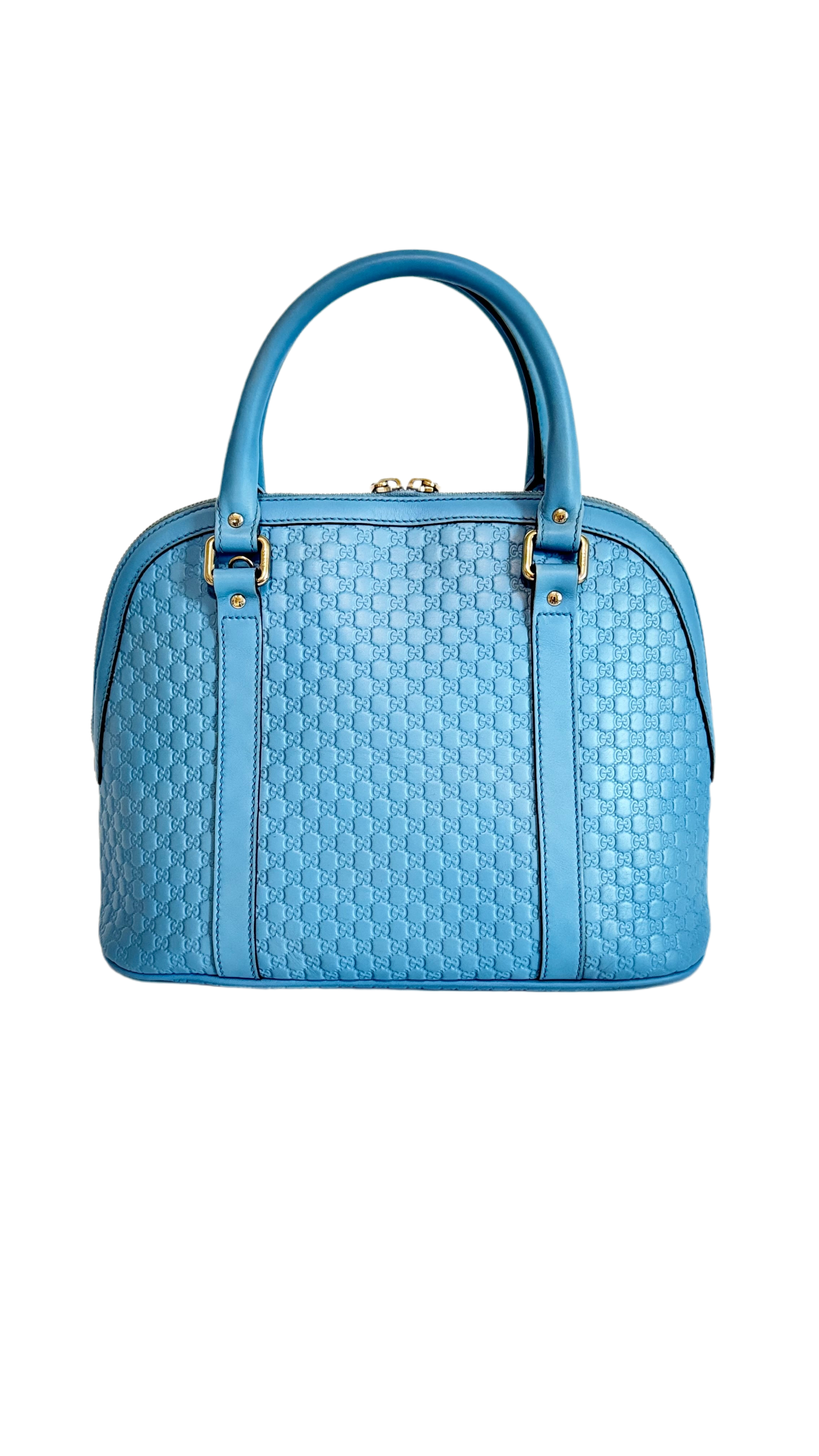 Gucci Mini Dome Leather Crossbody Bag Mineral Blue